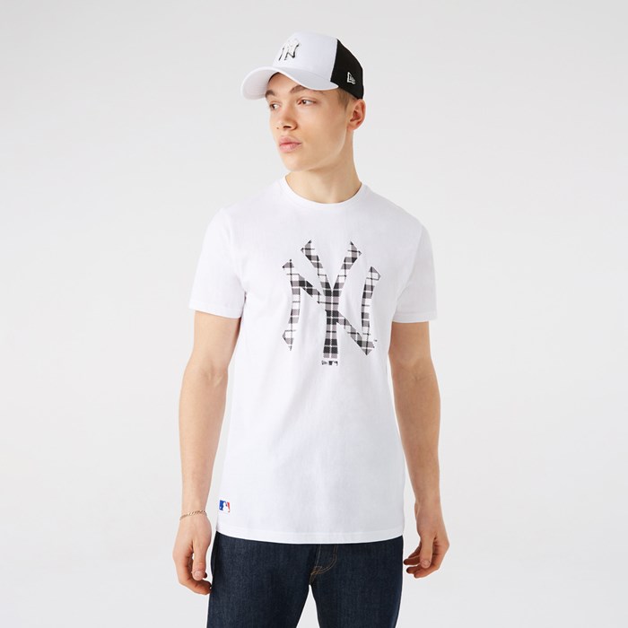 New York Yankees Camo Logo Miesten T-paita Valkoinen - New Era Vaatteet Halpa hinta FI-936842